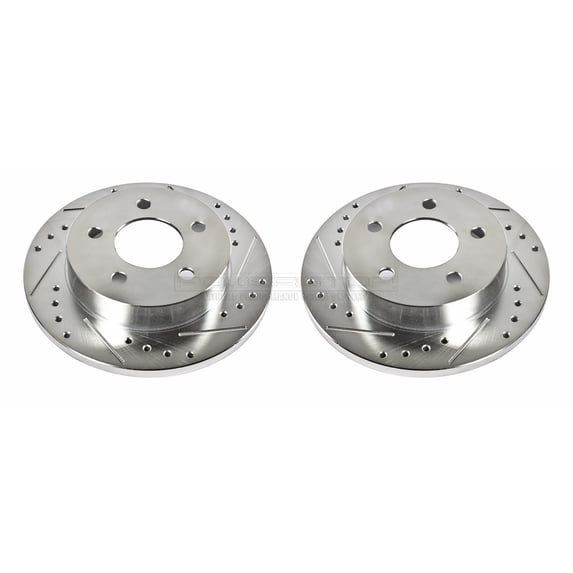 Power Stop Rear Pair of Drilled and Slotted Brake Rotors AR8142XPR