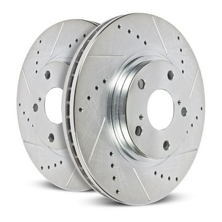 Power Stop Rear Pair of Drilled and Slotted Brake Rotors AR83077XPR