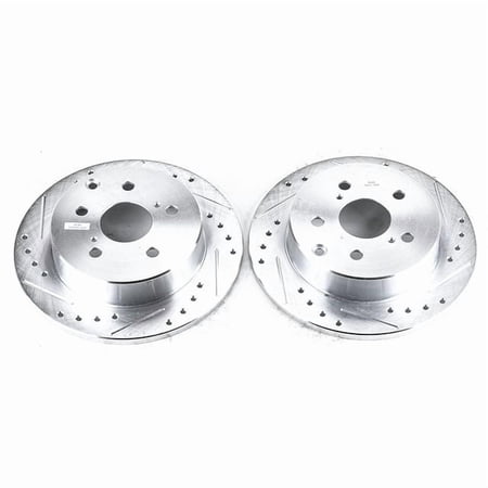 Power Stop Rear Pair of Drilled and Slotted Brake Rotors JBR1370XPR