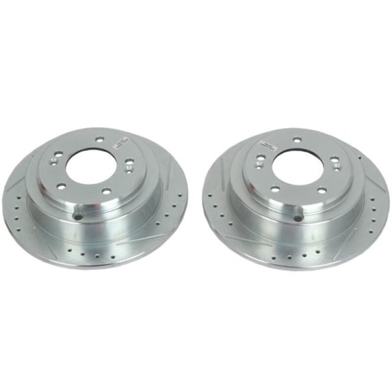 Power Stop Rear Pair of Drilled and Slotted Brake Rotors JBR1523XPR Fits 2005 Kia Amanti