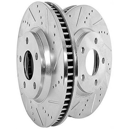 Power Stop Rear Pair of Drilled and Slotted Brake Rotors JBR1553XPR