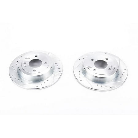 Power Stop Rear Pair of Drilled and Slotted Brake Rotors JBR1565XPR