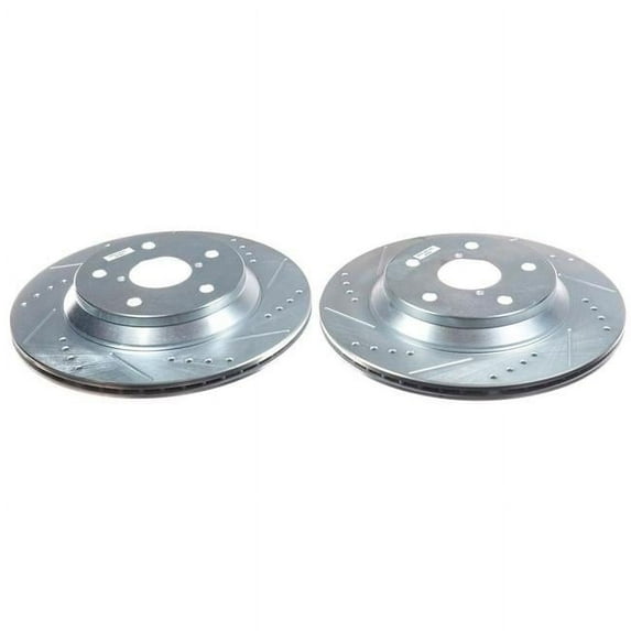 Power Stop Rear Pair of Drilled and Slotted Brake Rotors JBR1788XPR