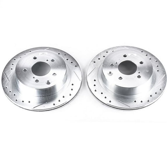 Power Stop Rear Pair of Drilled and Slotted Brake Rotors JBR509XPR