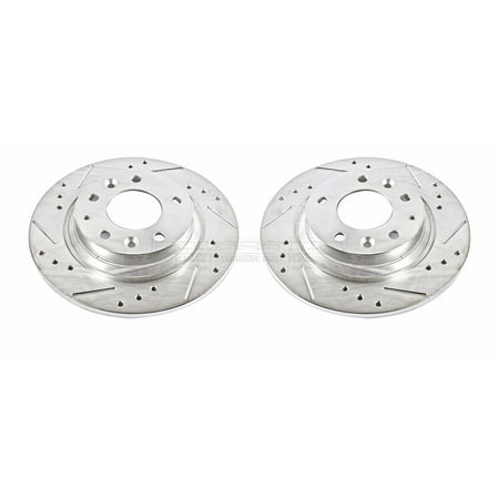 Power Stop Rear Pair of Drilled and Slotted Brake Rotors JBR999XPR