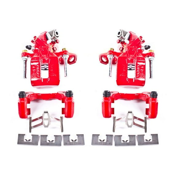Power Stop Rear Pair of Red Powder Coated Calipers S3298