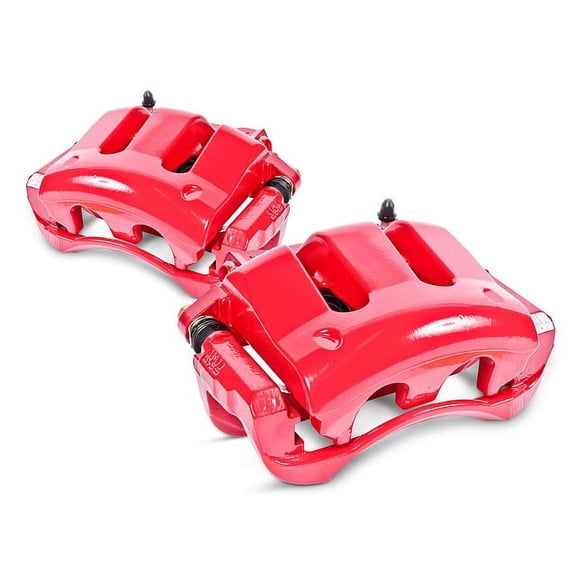 Power Stop Rear Pair of Red Powder Coated Calipers S4784