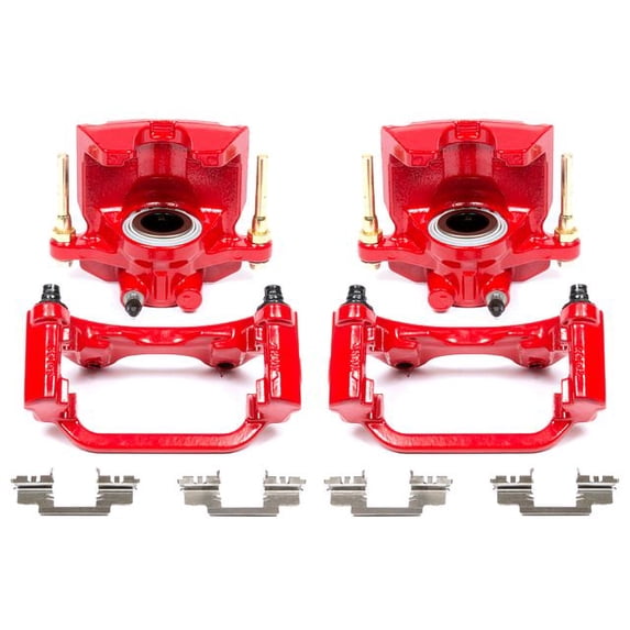 Power Stop Rear Pair of Red Powder Coated Calipers S5030