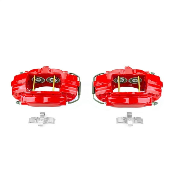 Power Stop Rear Pair of Red Powder Coated Calipers S5084