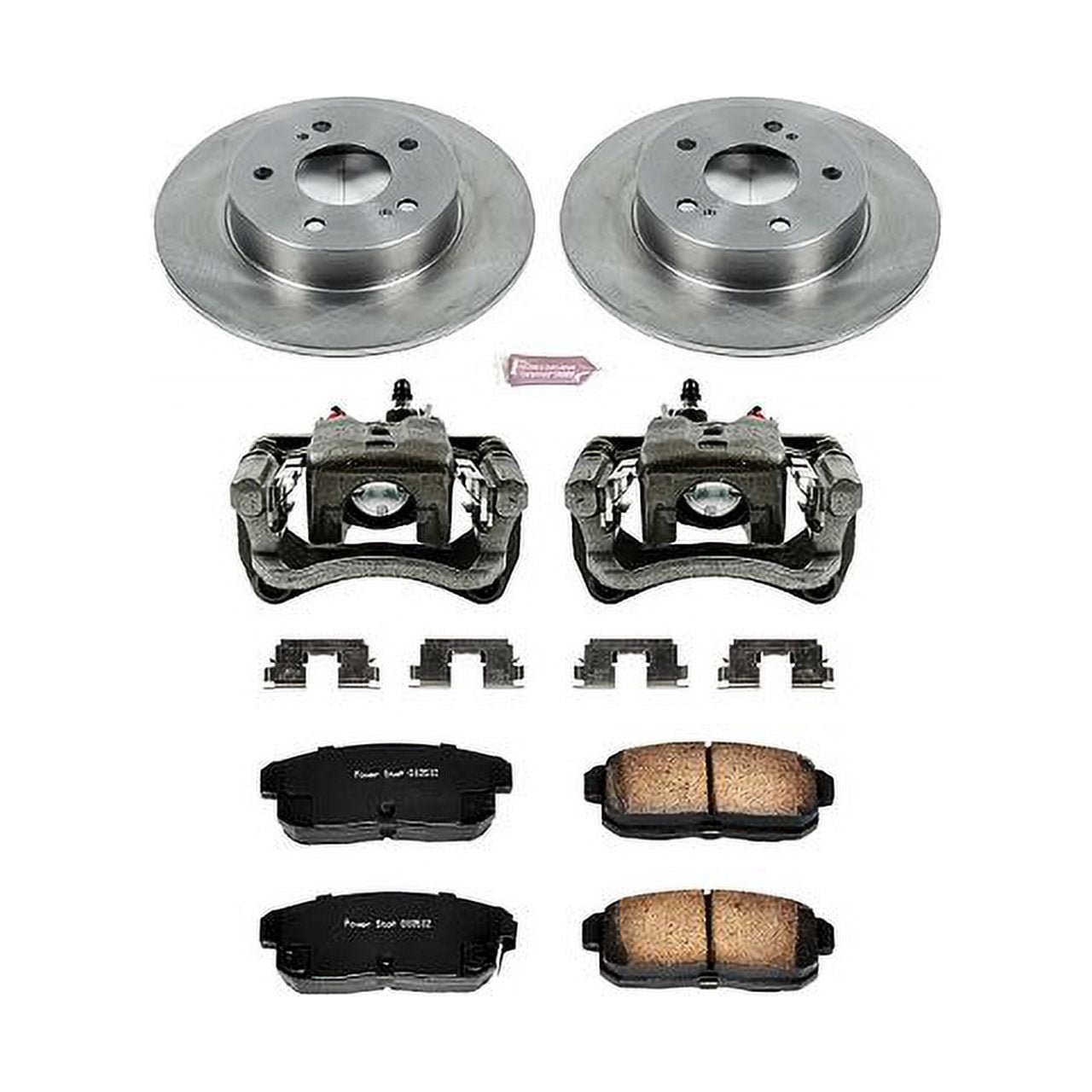 PowerStop Rear Stock Replacement Brake Pad and Rotor Kit with Calipers Fits: INFINITI NISSAN Select Models KCOE1169