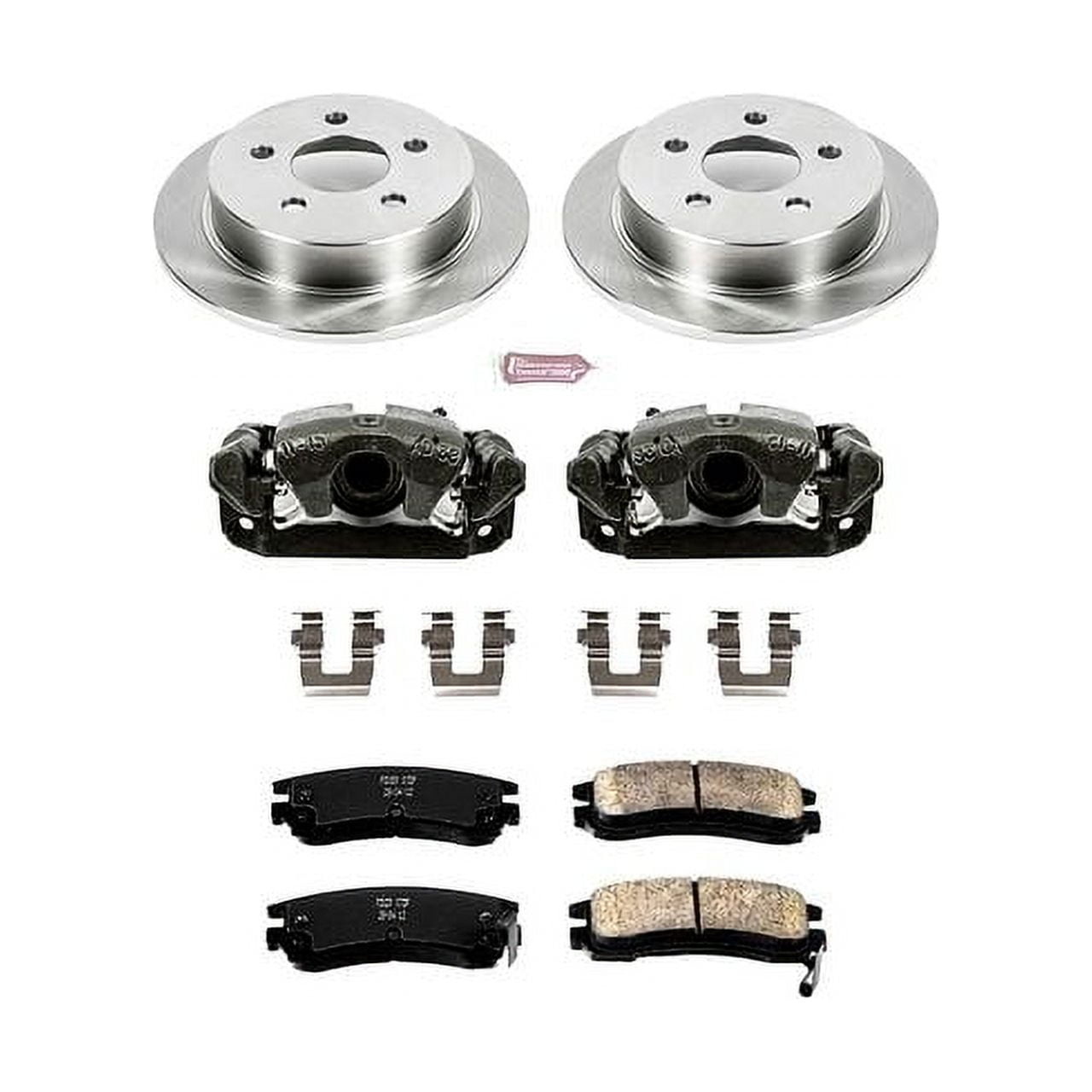 PowerStop Rear Stock Replacement Brake Pad and Rotor Kit with Calipers Fits: BUICK CHEVROLET OLDSMOBILE PONTIAC Select Models KCOE1558