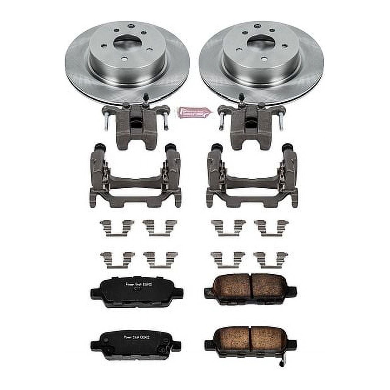 PowerStop Rear Stock Replacement Brake Pad and Rotor Kit with Calipers Fits: INFINITI Select Models KCOE179A