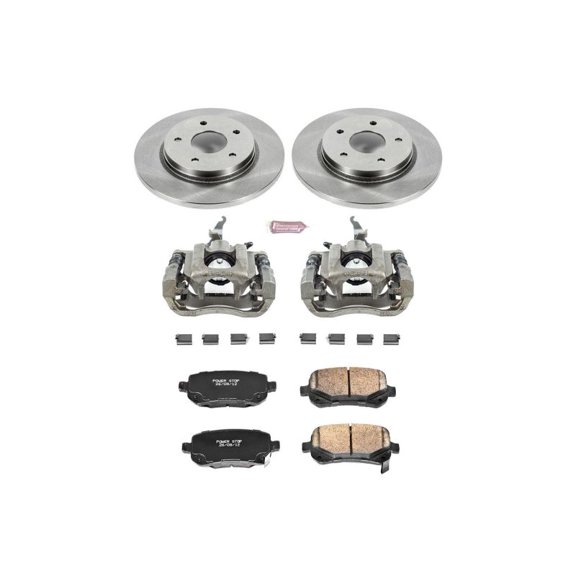 PowerStop Rear Stock Replacement Brake Pad and Rotor Kit with Calipers Fits: DODGE Select Models KCOE4569A