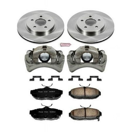 PowerStop Rear Stock Replacement Brake Pad and Rotor Kit with Calipers Fits: FORD Select Models KCOE4749