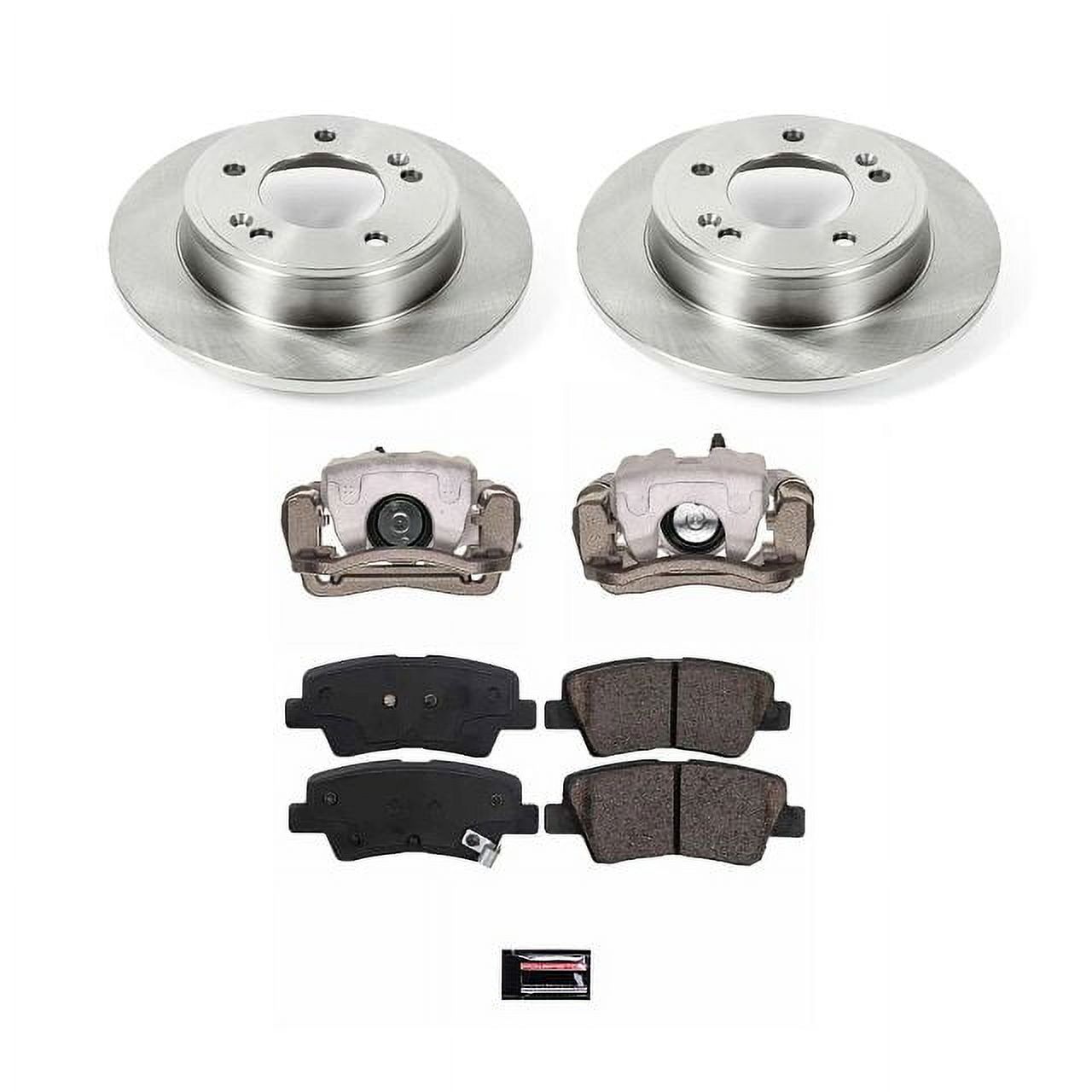 PowerStop Rear Stock Replacement Brake Pad and Rotor Kit with Calipers Fits: HYUNDAI KIA Select Models KCOE6502