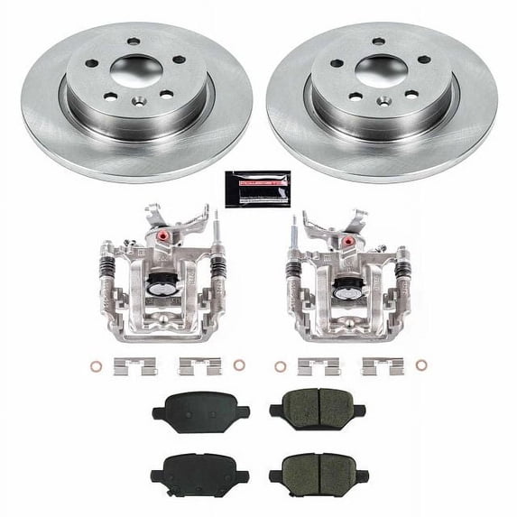 PowerStop Rear Stock Replacement Brake Pad and Rotor Kit with Calipers Fits: CHEVROLET Select Models KCOE8488