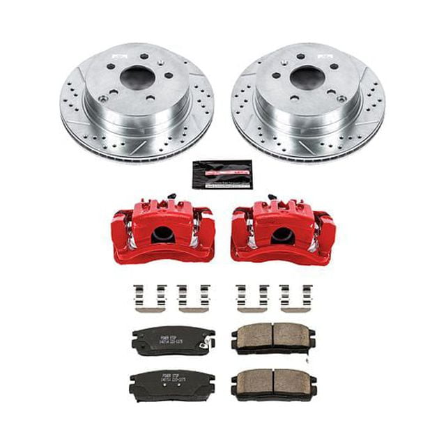PowerStop Rear Z23 Evolution Sport Brake Pad and Rotor Kit with Red Powder Coated Calipers Fits: CHEVROLET GMC Select Models KC5558
