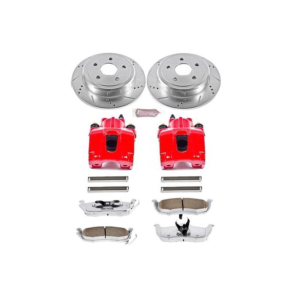 PowerStop Rear Z26 Street Warrior Brake Pad and Rotor Kit with Red Powder Coated Calipers Fits: JEEP Select Models KC2221-26