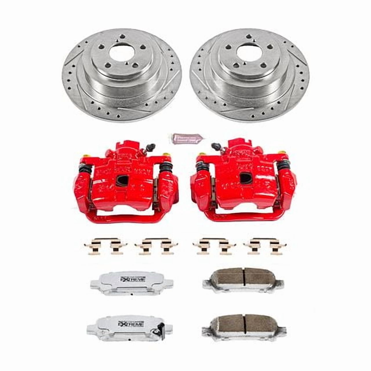 PowerStop Rear Z26 Street Warrior Brake Pad and Rotor Kit with Red Powder Coated Calipers Fits: SUBARU Select Models KC3124-26