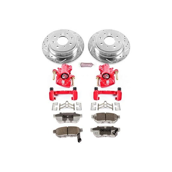 PowerStop Rear Z26 Street Warrior Brake Pad and Rotor Kit with Red Powder Coated Calipers Fits: ACURA HONDA Select Models KC408-26