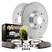 PowerStop Rear Z26 Street Warrior Carbon-Fiber Ceramic Brake Pad and Drilled and Slotted Rotor Kit Fits BMW Select Models K6656-26