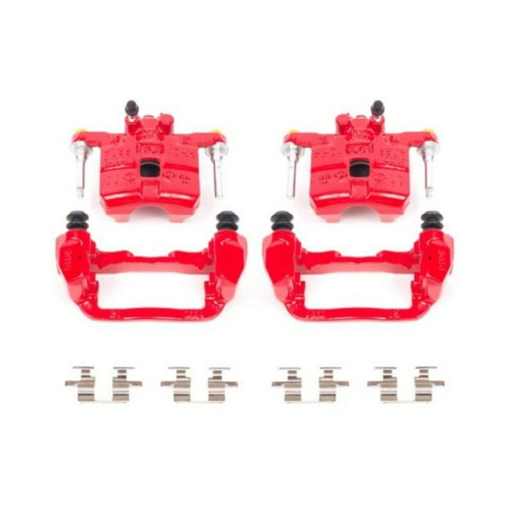 Power Stop Rear Pair of Red Powder Coated Calipers S2066