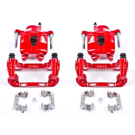Power Stop Front Pair of Red Powder Coated Calipers S2580A