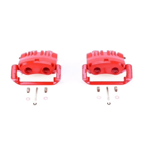 Power Stop Front Pair of Red Powder Coated Calipers S4766C