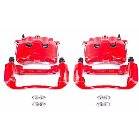 Power Stop Front Pair of Red Powder Coated Calipers S5008
