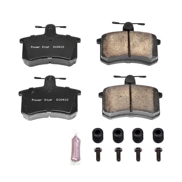 Power Stop Z23-828 Evolution Sport Brake Pads - Carbon Fiber Ceramic Rear Set With Hardware
