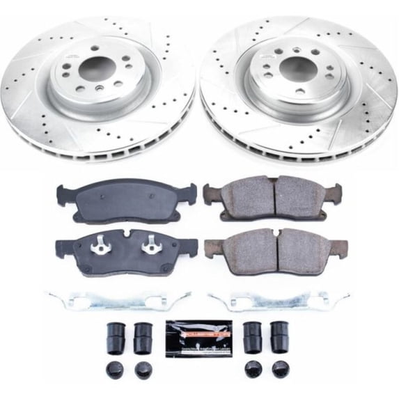 PowerStop Front Z23 Evolution Sport Carbon-Fiber Ceramic Brake Pad and Drilled & Slotted Rotor Kit Fits: MERCEDES-BENZ Select Models K6883