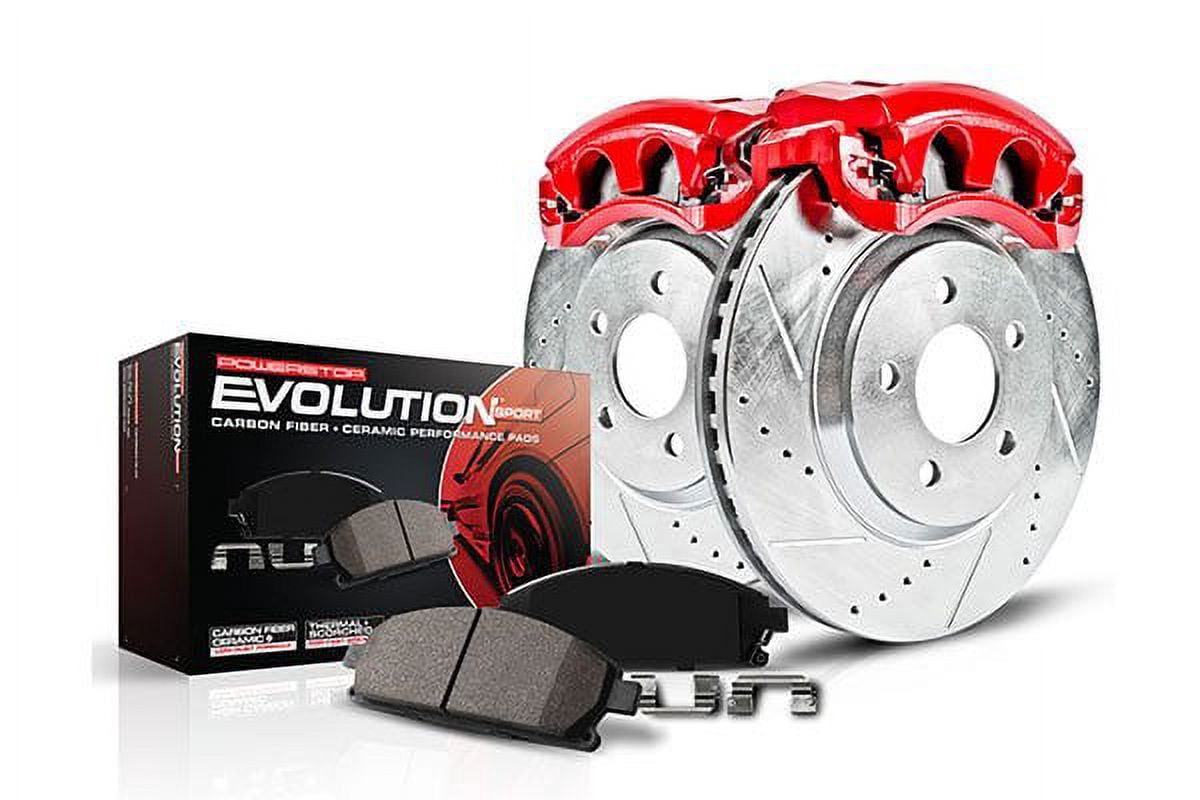 PowerStop Front Z23 Evolution Sport Brake Pad and Rotor Kit with Red Powder Coated Calipers Fits: FORD LINCOLN MAZDA MERCURY Select Models KC199