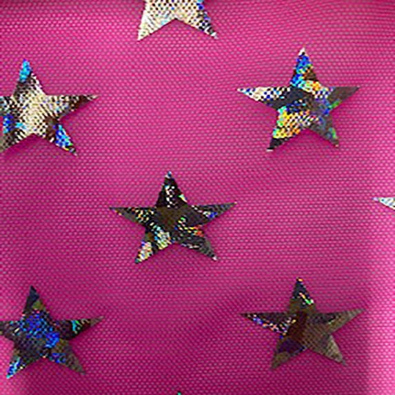 Power Stretch Mesh Star Hologram Foil Fabric | Spandex Palace