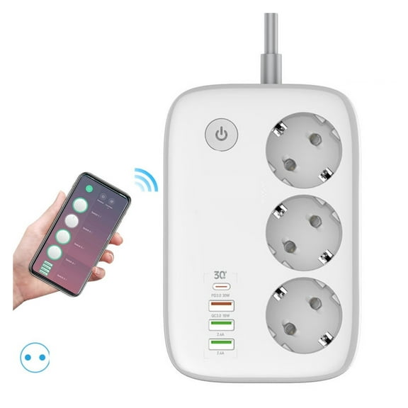 Power Strip 3 USB Extension Socket 3 Outlets Socket Adapter APP Remote Control Smart