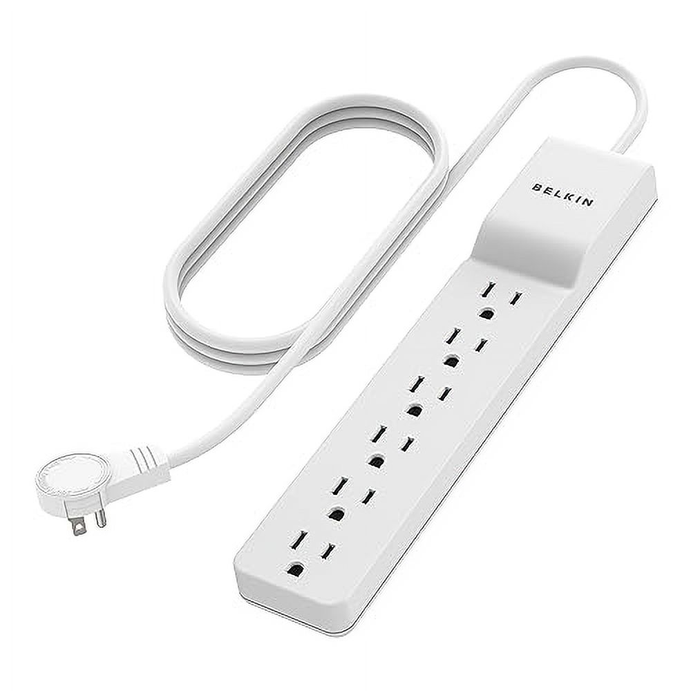 Power Strip, Belkin Surge Protector 6 AC Multiple Outlets, Flat