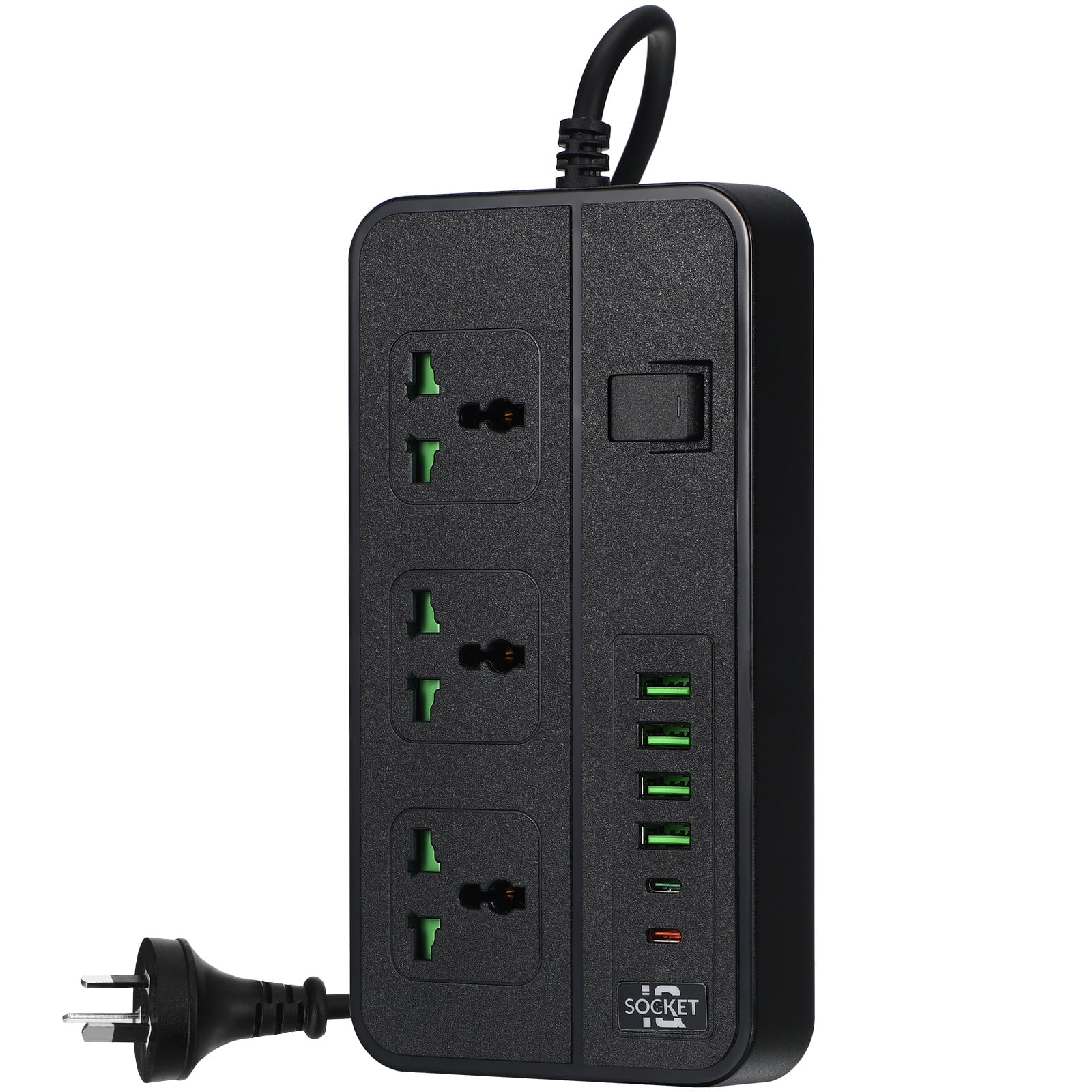 Power Strip Extension Cord Flat Plug Power Strip Surge Protector Charging Socket With AU Plug