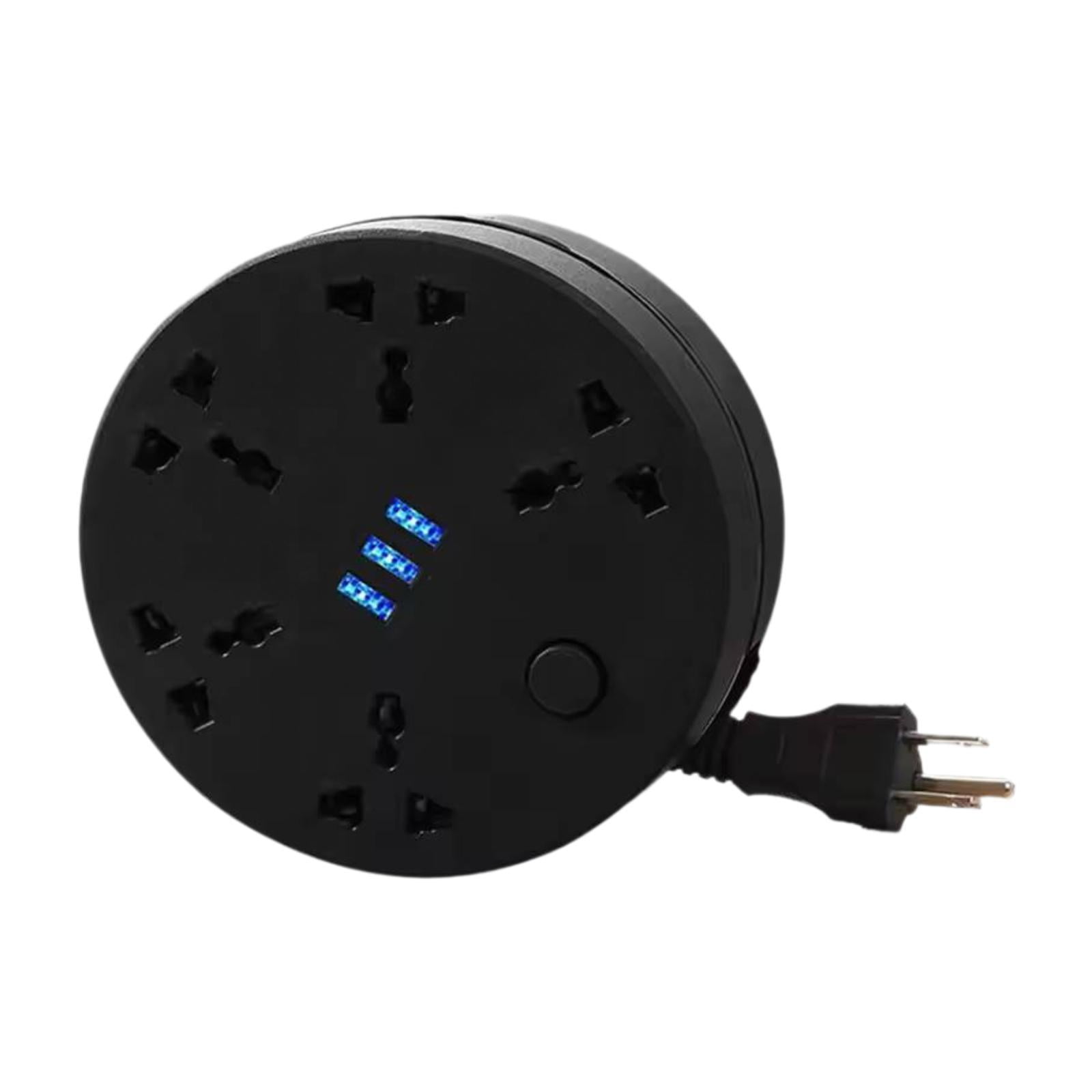Power Strip Extension Cord Power Outlet with Retractable 2 Meter Cord for Home Office Desk and Bedroom Use