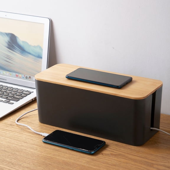 Power Strip Organizer Box Dustproof Cable Management Storage Case, Conceals Power Strips and Wires to Keep Desks and Floors Tidy, Perfect for Organizing Computer Cords TV Wires and Charging Cables,S