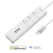Power Strip, Outlet Surge Protector Wi-Fi Smart  Individually Controlled 3-outlet Power Strip Works with Apple HomeKit and the Google Assistant Compatible with Alexa Support Siri/Alexa/Google Assist