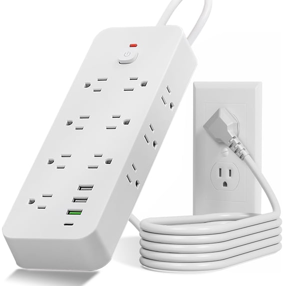 Power Strip Surge Protector - 10FT with 14 Outlets 4 USB Ports(1 USB C ...