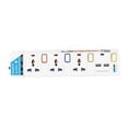 thumbnail image 1 of Power Strip Surge Protector 3/4/5/6 AC Universal Outlets Socket USB Individually/Overload Switch Extension Cord Home Office, 1 of 6