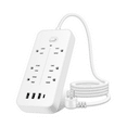 thumbnail image 1 of Power Strip Surge Protector, 3.9Ft Extension Cord, 6 Outlets with 3 USB Ports(1 USB C Outlet), 3-Side Outlet Extender, Wall Mount, Compact for Travel, Home, School, College Dorm Room, and Office, 1 of 6
