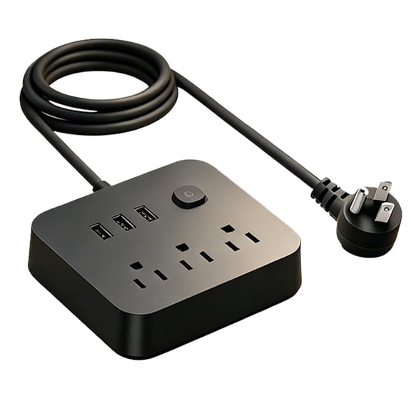 Power Strip Surge Protector, 3 AC Outlets & 3 USB Ports, 4FT Extension Cord, Portable Compact Charging Station for Home Office Travel
