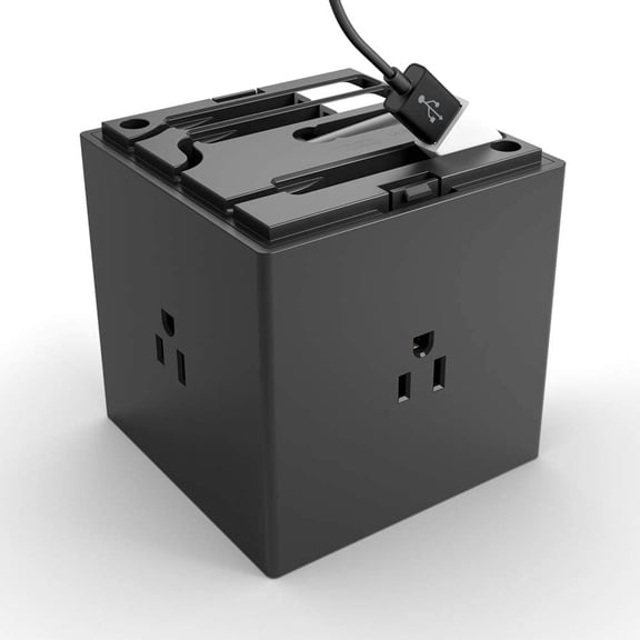 Power Strip Surge Protector - 4 Multiple Outlets & 4 USB Charger Ports, Cube Outlet Extender for MacBook, iPhone 11/12 Pro Max, Galaxy S20+/Note 20 Ultra, Home, Office, Travel & Desktop - Black