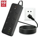 Meromore 1875J 10FT Power Strip Surge Protector with 13 Outlets 4 USB Charger