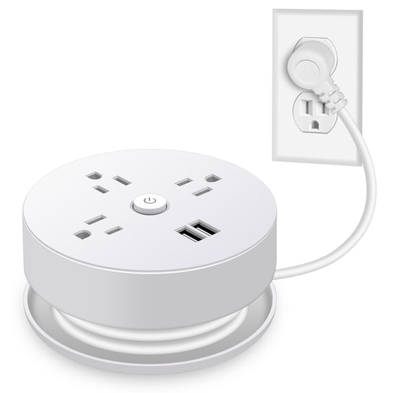 Power Strip Surge Protector with USB,5 Feet Long Cord with 4 AC Outlets and 2 USB Charging Ports, Overload Protection Outlet Extender, Compact for Smartphone Tablets Home, Office, Hotel,900 Joules