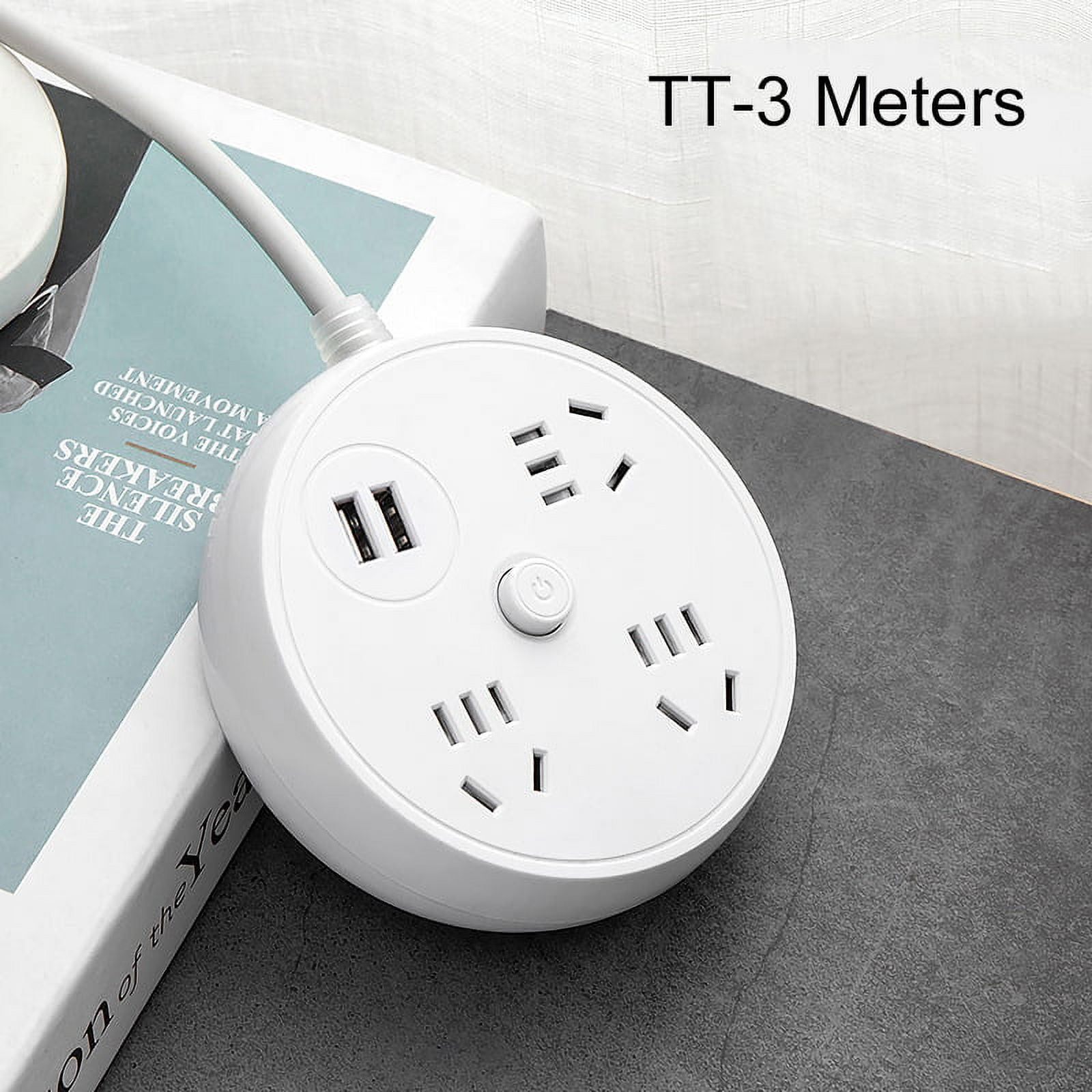 Power Strip Surge Protector with Retractable Cord Smart USB Port