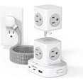 thumbnail image 1 of Power Strip Tower Surge Protector with USB 9 Outlets with 3 USB Ports (2 USB C), Flat Plug 5ft Extension Cord Multi Plug Extender Overload Protection for Home Office, 1 of 8