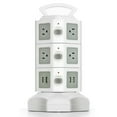 thumbnail image 1 of Power Strip Tower with USB Ports Surge Protector - 10 AC Outlet + 4 USB Port Charging Station Desk Power Strip Supply Adapter Plug, Individual Switch, 6FT Extension Cord, 1 of 6