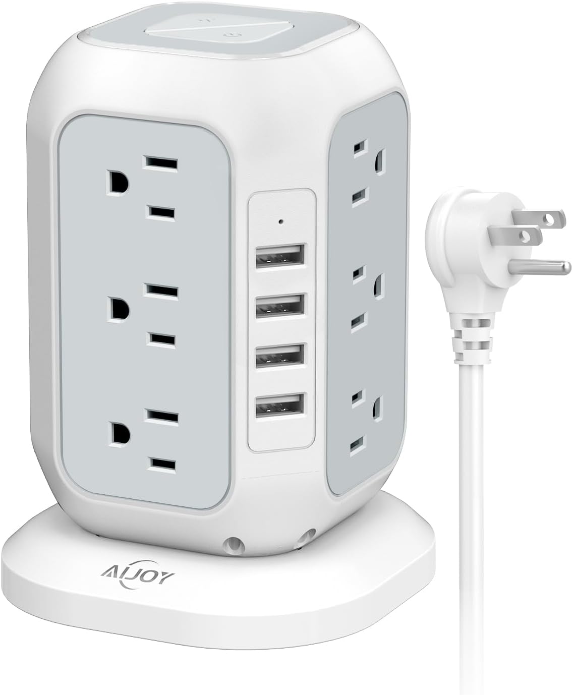 Usb Overload Power Strip Tower with USB Ports- Surge Protector with 12 AC Outlet and ...